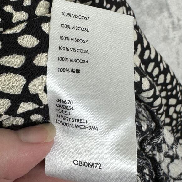 Maeve by Anthropologie Dress Womens Medium Black White Abstract Print Viscose - Picture 6 of 10